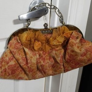 Velvet vintage burnt orange purse